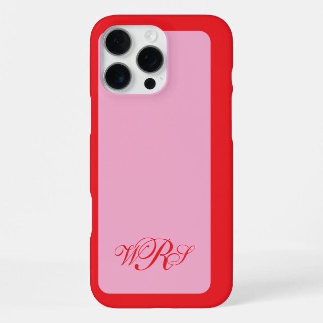 Funda Para iPhone Rojo rosa monocromático (Reverso )