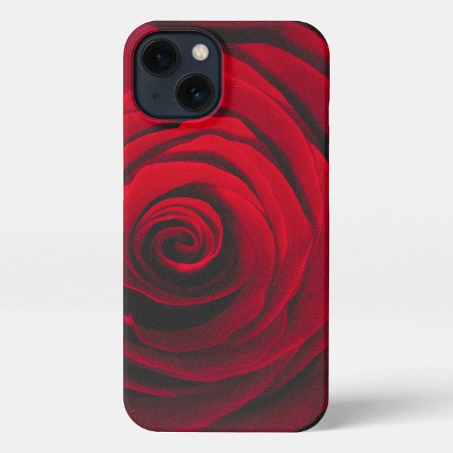 Funda Para iPhone Rojo rosa sobre el efecto vintage de fondo negro (Reverso )