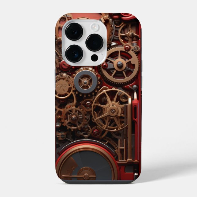Funda Para iPhone Rojo Steampunk (Reverso )