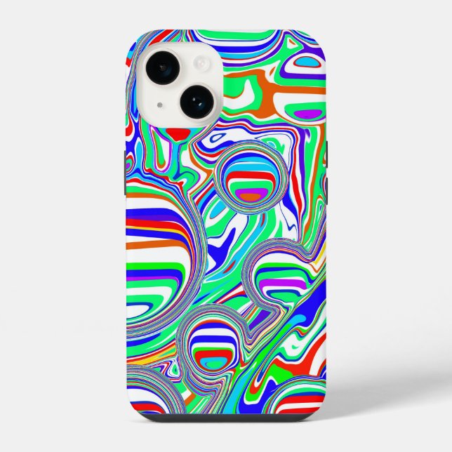 Funda Para iPhone Rojo, Verde, Azul, Líneas Abstractas (Reverso )
