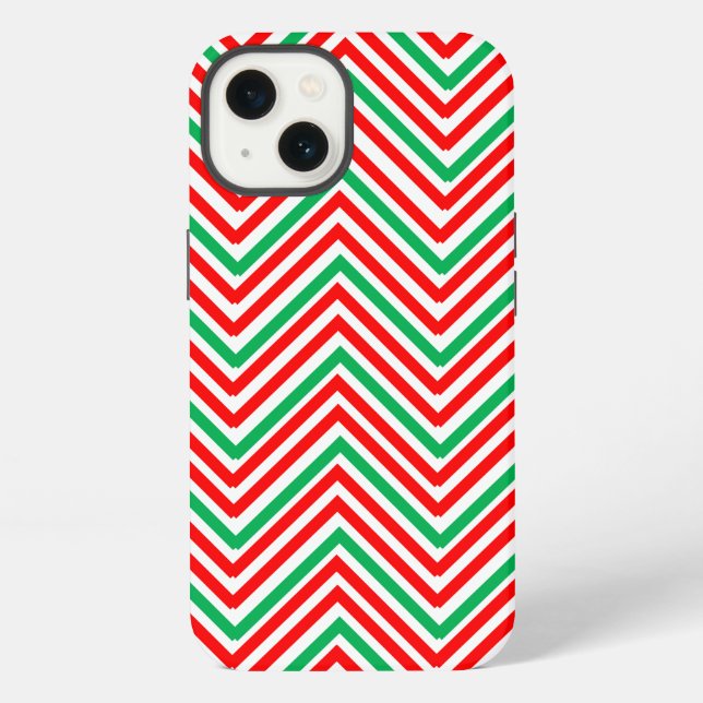 Funda Para iPhone Rojo y Verde Zig-Zag (Reverso )