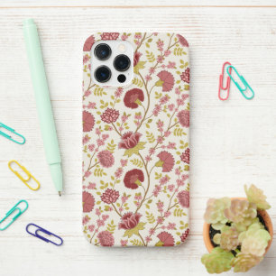 Funda Para iPhone 12 Pro Rojos de patrón floral jacobino rosan crema de oro