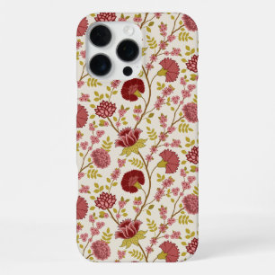 Funda Para iPhone 16 Pro Max Rojos de patrón floral jacobino rosan crema de oro