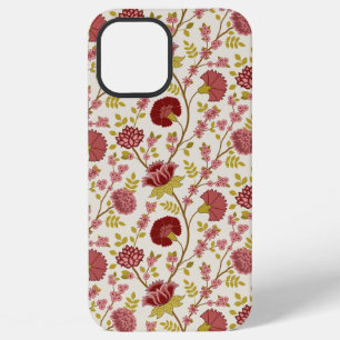 Funda Para iPhone 12 Pro Max Rojos de patrón floral jacobino rosan crema de oro