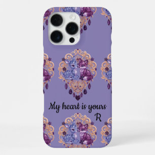 Funda Para iPhone 16 Pro Max Romantic Crystal Animals Custom Couple