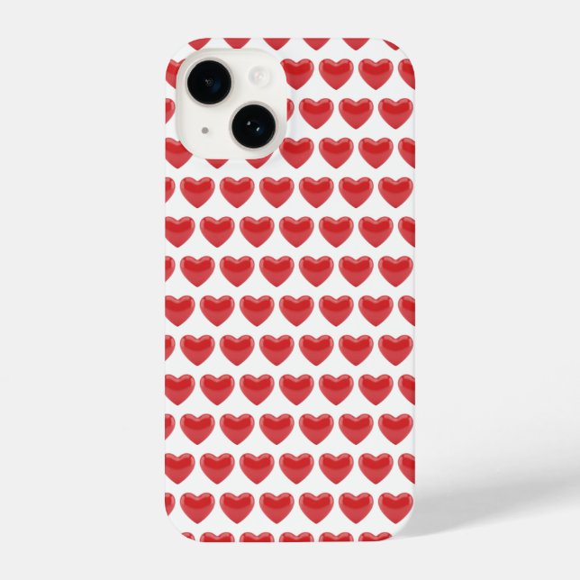 Funda Para iPhone Romantic Red 3D Heart Pattern Classic Valentine's (Reverso )
