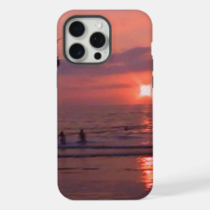 Romántica playa hawaiana del océano atardecer