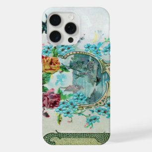 ROMÁNTICA / ROSAS, FLORES AZULES CON PÁJARO Blanco