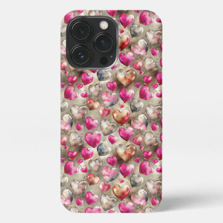 Funda Para iPhone 13 Pro Romantische Herzen 11