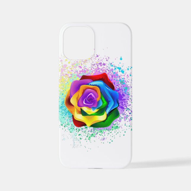 Funda Para iPhone Rosa arcoiris colorido (Reverso )