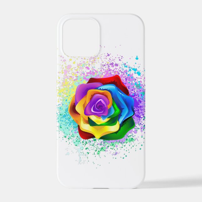 Funda Para iPhone Rosa arcoiris colorido (Reverso )