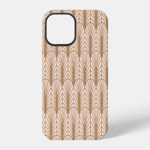 Funda Para iPhone 12 Rosa Art Deco: Las plumas de pavo real dorado