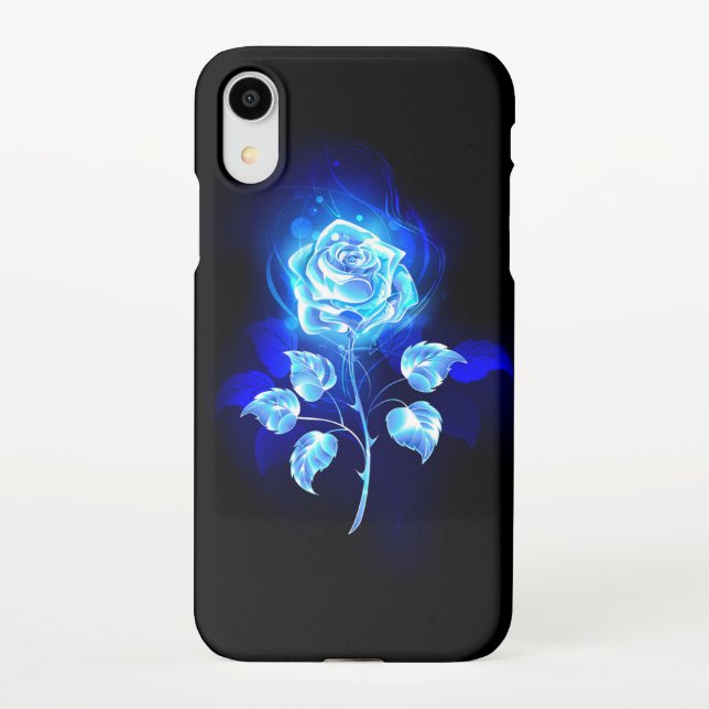 Funda Para iPhone Rosa azul en llamas (Reverso)
