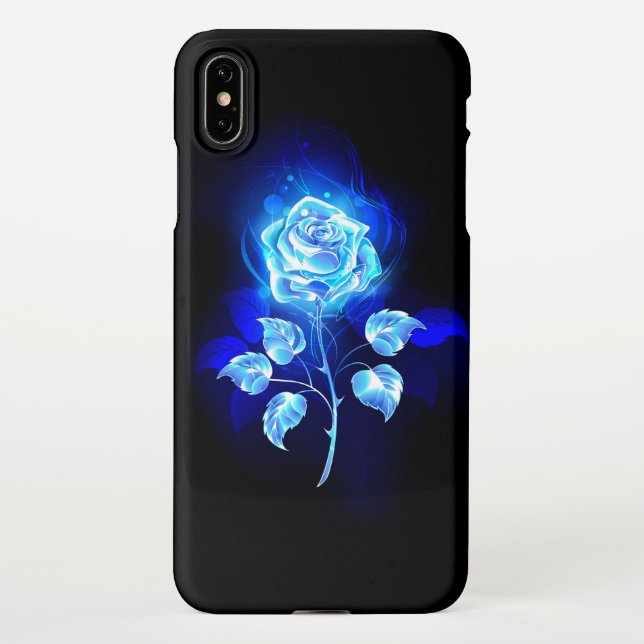 Funda Para iPhone Rosa azul en llamas (Reverso)