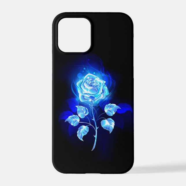 Funda Para iPhone Rosa azul en llamas (Reverso )
