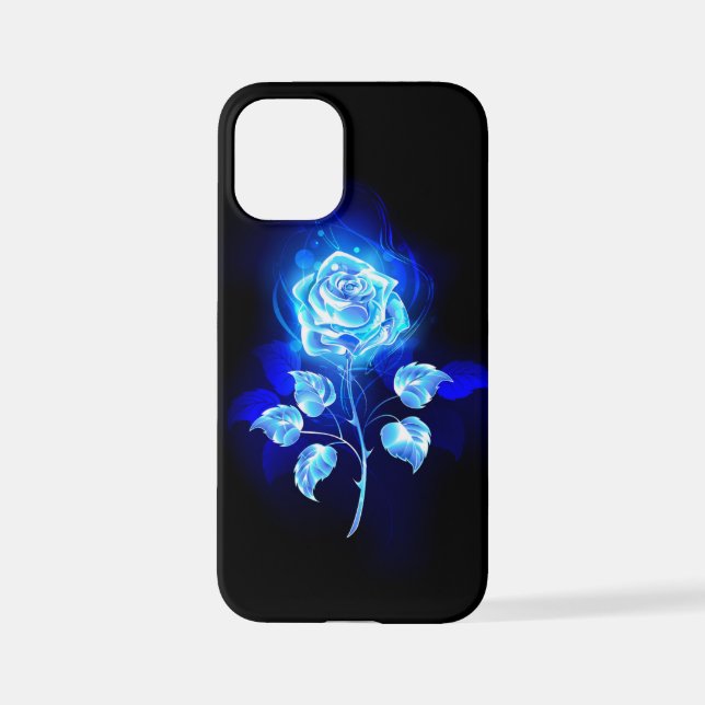 Funda Para iPhone Rosa azul en llamas (Reverso )