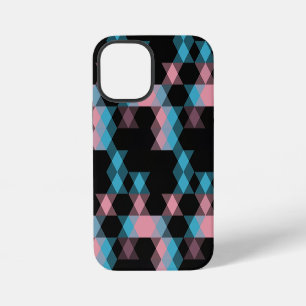 Funda Para iPhone 12 Mini rosa azul y geométrico negro