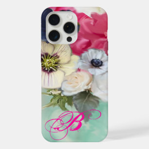 ROSA BLANCA PINK Y FLORES DE ANÉMONA MONOGRAMA