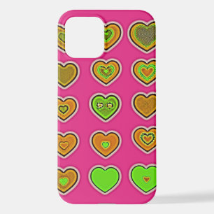 Funda Para iPhone 12 Rosa brillante del corazón