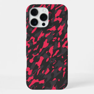 Funda Para iPhone 16 Pro Max Rosa caliente Negro Morado Camuflaje Abstracto