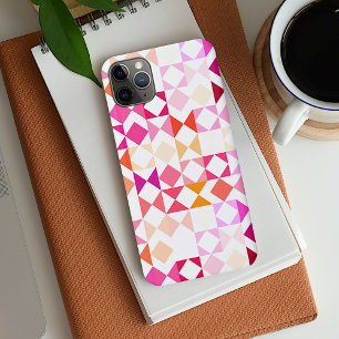 Funda Para iPhone 16 Pro Max Rosa Caliente Rubor Coral Rojo Naranja Patrón de A