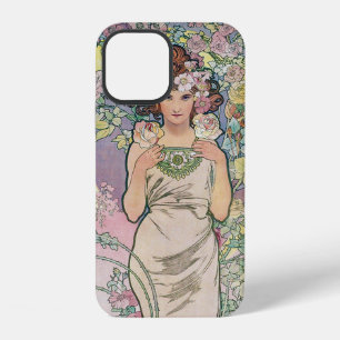 Funda Para iPhone 12 Rosa (Cuatro Flores), Alphonse Mucha