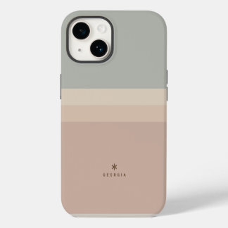 Funda Para iPhone 14 Rosa de bloque de color personalizado de cuatro co