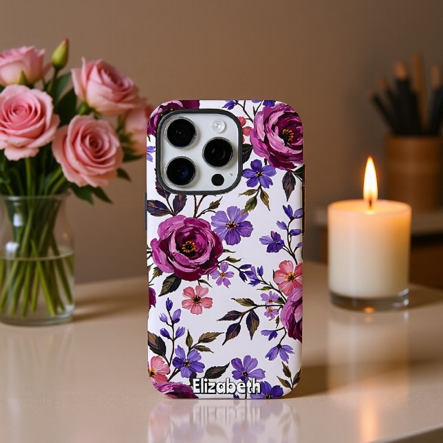 Funda Para iPhone Rosa de cosecha y patrón de fallos (Subido por el creador)