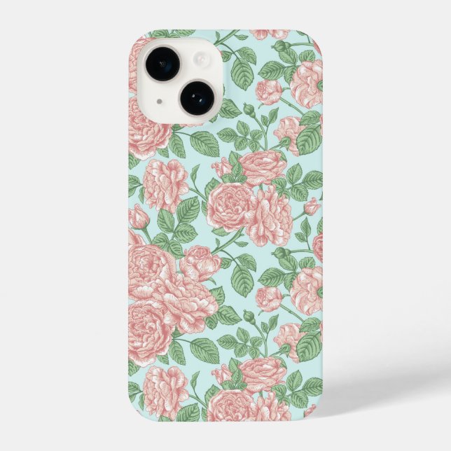 Funda Para iPhone Rosa de flores rosadas patrón de Bouquet Garden (Reverso )