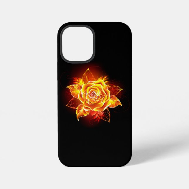 Funda Para iPhone Rosa de Fuego Floreciente (Reverso )