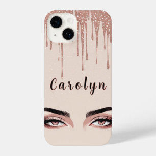 Funda Para iPhone 14 Rosa Dorado Glam Drip ✨ Encanto Femenino Brillante