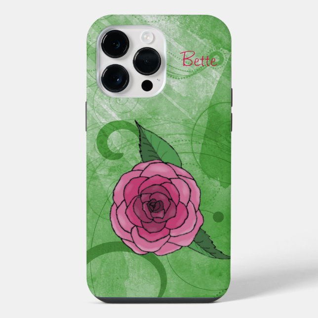 Funda Para iPhone Rosa En Verde (Reverso )