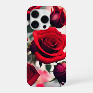Funda Para iPhone 16 Pro "Rosa Escarlata en Flor: Un Ramillete de Pasión"