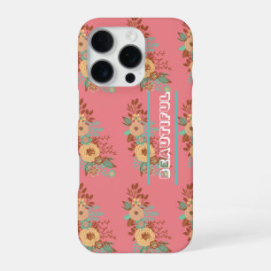 Funda Para iPhone 16 Pro Rosa floral boho moderno