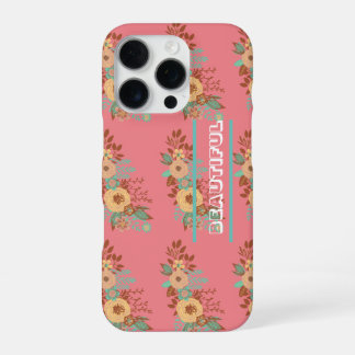 Funda Para iPhone 16 Pro Rosa floral boho moderno