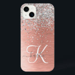 Funda Para iPhone 14 Plus Rosa Gold Bonito Girly Silver Purpurina Sparkly<br><div class="desc">Personaliza fácilmente este diseño de estuche de teléfono de moda de moda con un purpurina brillante de bonito plateado sobre un fondo metálico rosa de color dorado.</div>