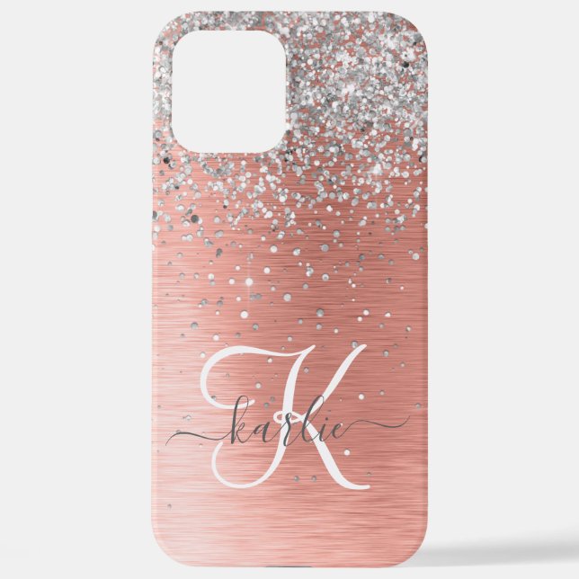 Funda Para iPhone Rosa Gold Bonito Girly Silver Purpurina Sparkly (Reverso )