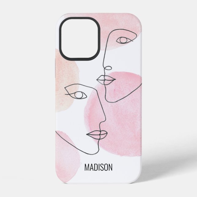 Funda Para iPhone Rosa Personalizado Mínimo (Reverso )