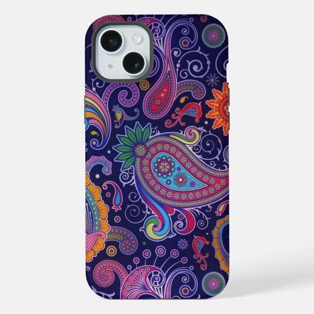 Funda Para iPhone Rosa púrpura paisley (Reverso )
