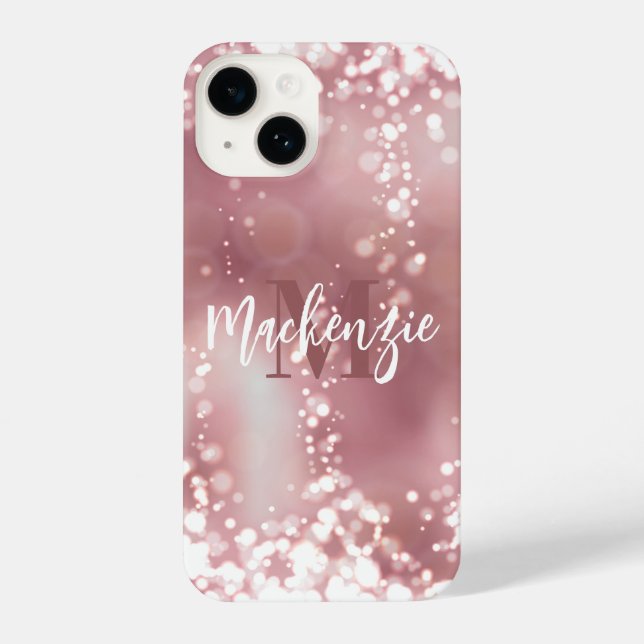 Funda Para iPhone Rosa Purpurina de oro (Reverso )