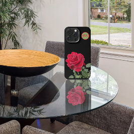 Funda Para iPhone 13 Pro Rosa Roja - Pintada a mano - Monograma