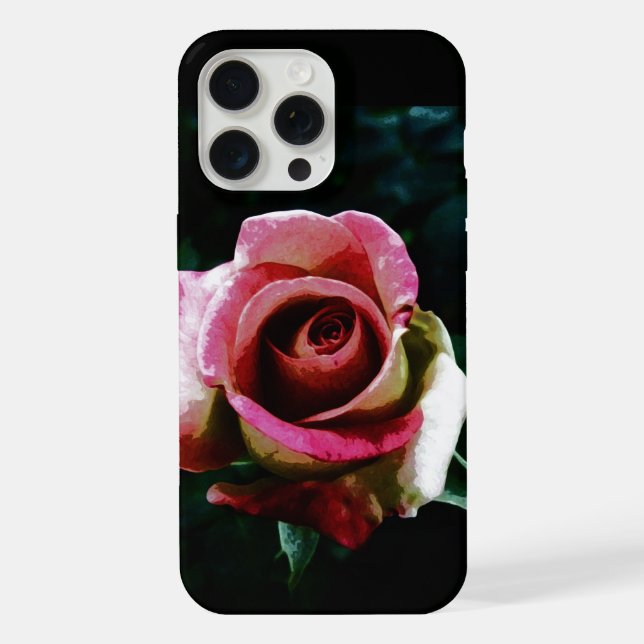 Funda Para iPhone Rosa roja pintada al óleo (Reverso )