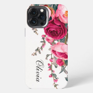Funda Para iPhone 13 Pro Max Rosa rosa burdeos moderno y elegante