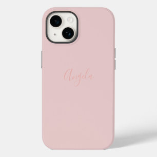 Funda Para iPhone 14 Rosa Rubor con Nombre iPhone 14