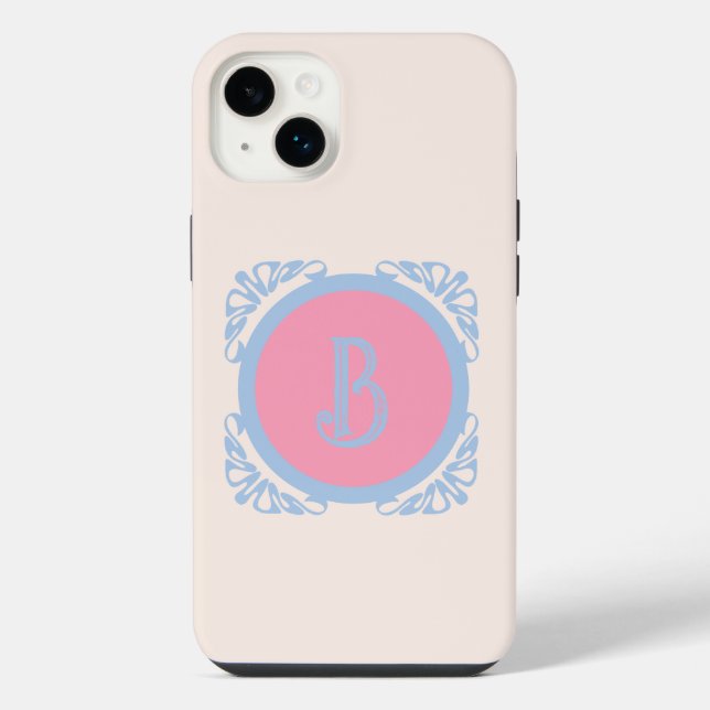 Funda Para iPhone Rosa y azul personalizados (Reverso)