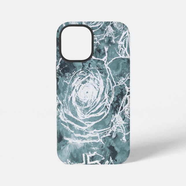 Funda Para iPhone Rosas agrupados/Verde azulados oscuros (Reverso )