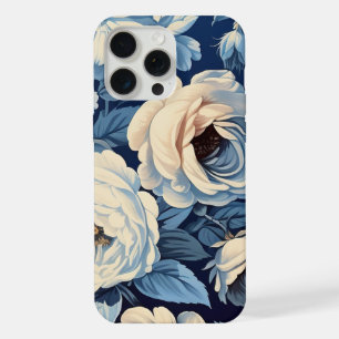 Rosas blancas sobre fondo azul índigo