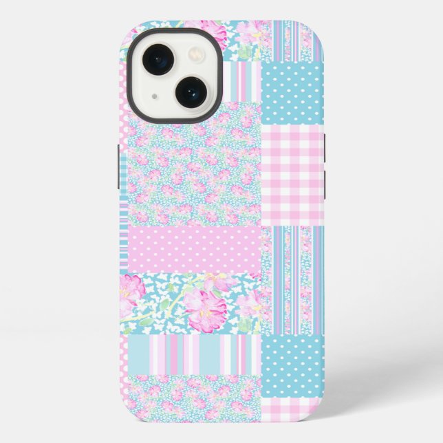 Funda Para iPhone Rosas Butterflies Faux Patchwork iPhone 6 Funda (Reverso )