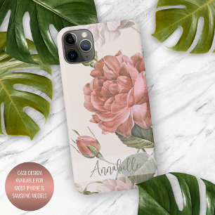 Funda Para iPhone 16 Pro Max Rosas de color rosa melocotón desgastado chic patr
