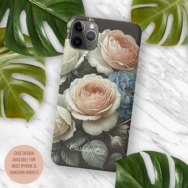 Funda Para iPhone Rosas de Moda de clase Bella Artes dibujo botánico (Subido por el creador)